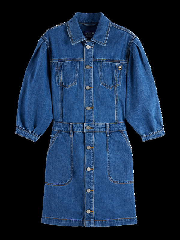 Scotch & Soda Washed Button Through Denim Dress