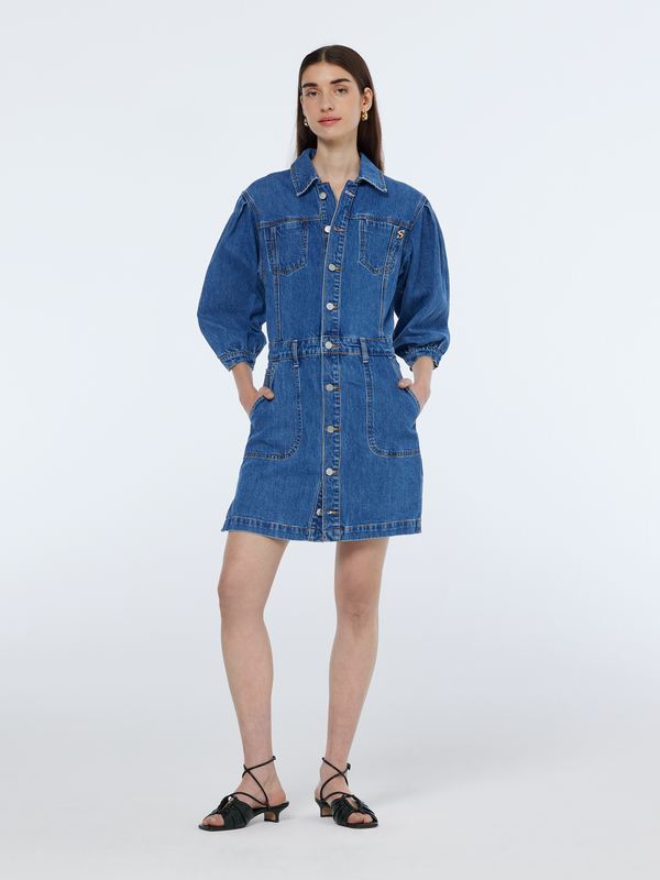 scotch & soda Washed button through denim dress