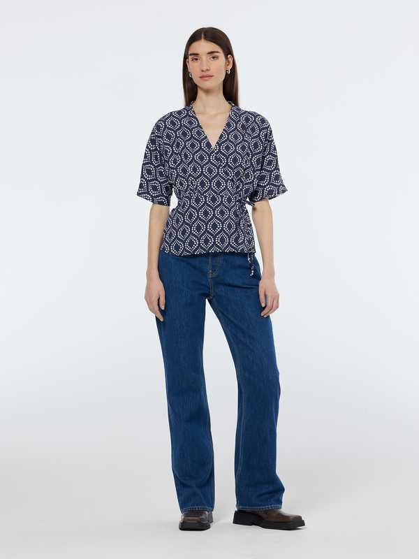 Scotch & Soda Wrap Top In Viscose Jacquard