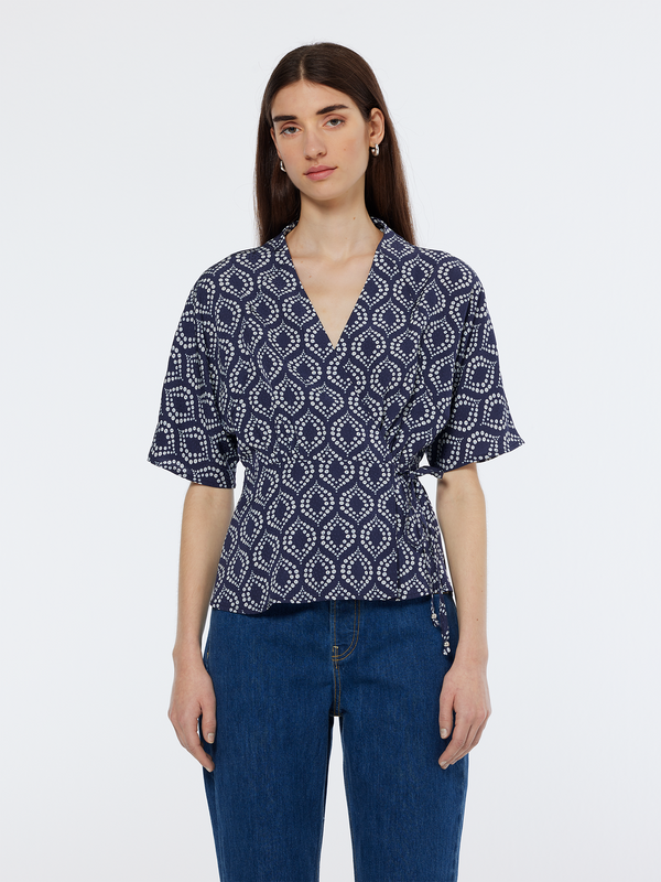 scotch & soda Wrap top in viscose jacquard