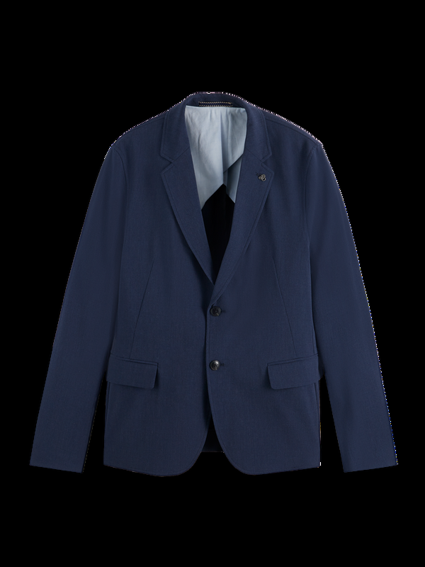 Scotch & Soda Single-breasted Seersucker Check Relaxed Fit Blazer