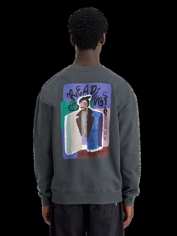 Scotch & Soda Sweatshirt Met Artwork Op De Voorkant Achterkant