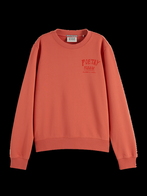 Scotch & Soda Sweatshirt Met Normale Pasvorm En Artwork Op De Voor- En Achterkant