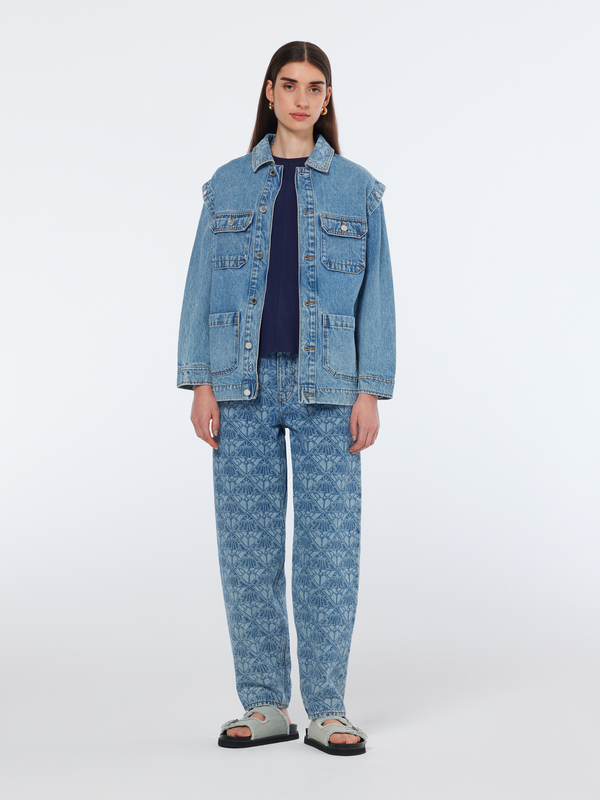 Scotch & Soda Washed Denim Jacket With Detachable Sleeves