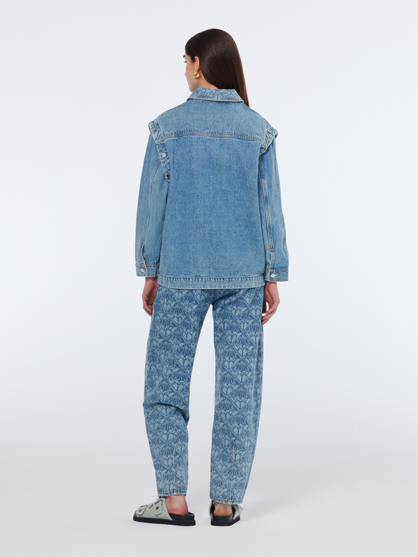 Scotch & Soda Washed Denim Jacket With Detachable Sleeves