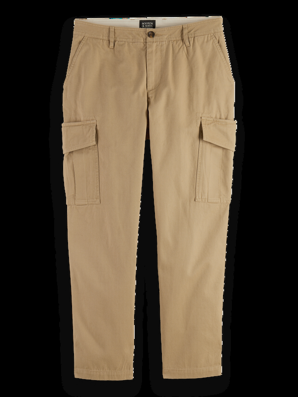 Scotch & Soda Wijde Taps Toelopende Cargobroek Van Katoen-keperstof