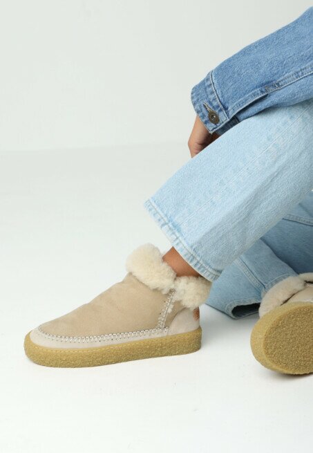 Shabbies Amsterdam Enkel Boot Chewy Moux Doubleface Beige