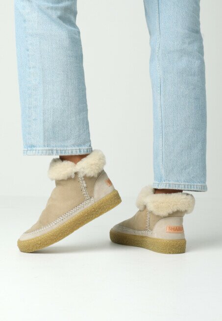 Shabbies Amsterdam Enkel Boot Chewy Moux Doubleface Beige