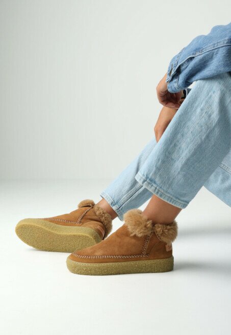 Shabbies Amsterdam Enkel Boot Chewy Moux Doubleface Camel