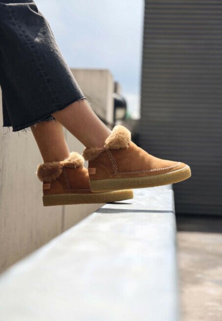 Shabbies Amsterdam Enkel Boot Chewy Moux Doubleface Camel