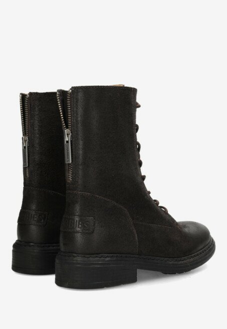 Shabbies Amsterdam Enkellaars Duck Lacey Reversed Donkerbruin