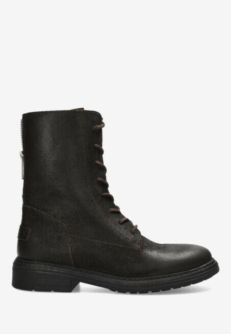 shabbies amsterdam Enkellaars Duck Lacey Reversed Donkerbruin