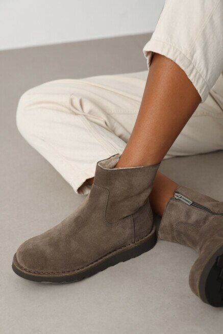 Shabbies Amsterdam Enkellaars Palissa Mia Zip Chestnut Bruin