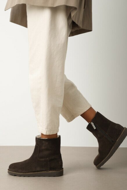 Shabbies Amsterdam Enkellaars Palissa Mia Zip Donkerbruin