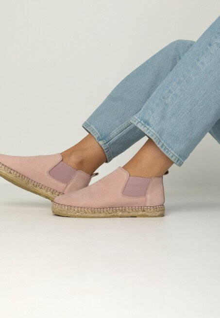Shabbies Amsterdam Espadrille Elche Chelsea Nubuck Licht Roze