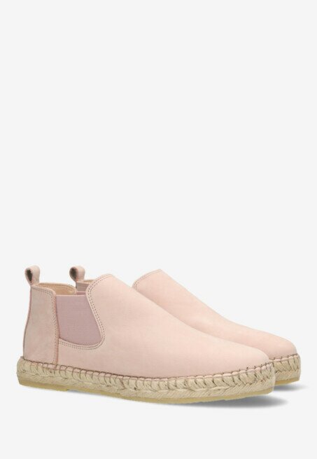 Shabbies Amsterdam Espadrille Elche Chelsea Nubuck Licht Roze