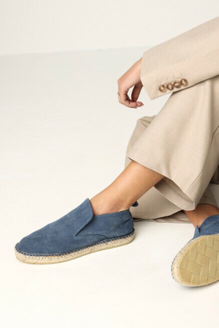 Shabbies Amsterdam Espadrille Elche Lofa Jeans Blue