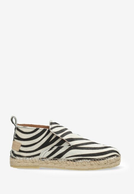 shabbies amsterdam Espadrille Elche Lofa Zebra Zwart/Wit