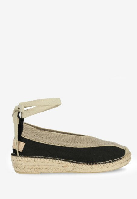 shabbies amsterdam Espadrille Palma Kimono Canvas Zwart