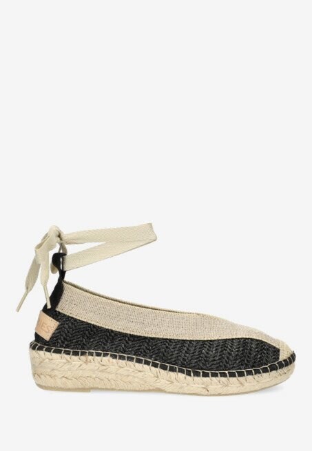 shabbies amsterdam Espadrille Palma Kimono Raffia Black