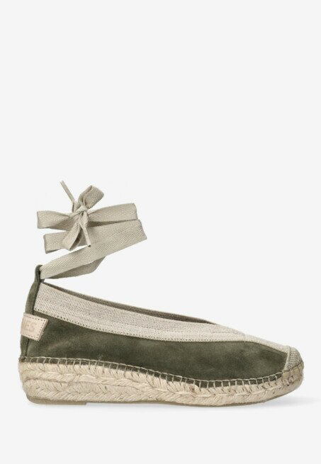 shabbies amsterdam Espadrille Palma Kimono Suède Army Groen