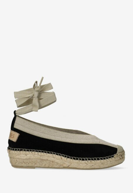 shabbies amsterdam Espadrille Palma Kimono Suède Zwart