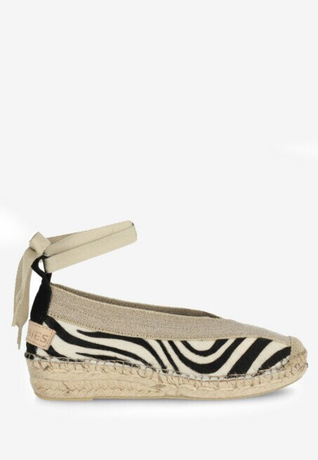 shabbies amsterdam Espadrille Palma Kimono Zebra Zwart/Wit