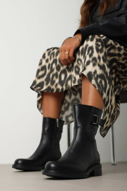 Shabbies Amsterdam Enkellaars Dean Bika Zwart