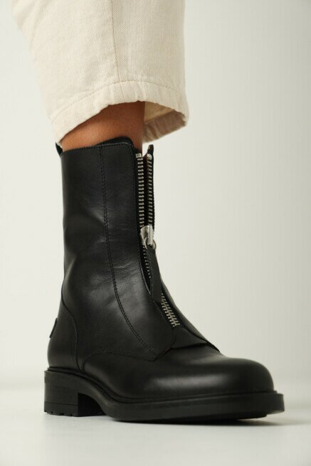 Shabbies Amsterdam Enkellaars Dean Zipa Zwart