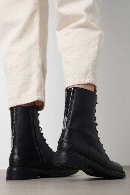 Shabbies Amsterdam Enkellaars Duck Lacey Zwart