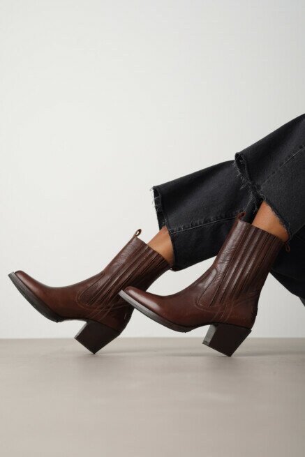 Shabbies Amsterdam Enkellaars Jaymie Shelly Bruin