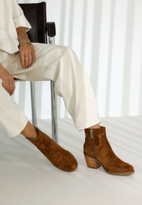 Shabbies Amsterdam Enkellaars Julie Cognac