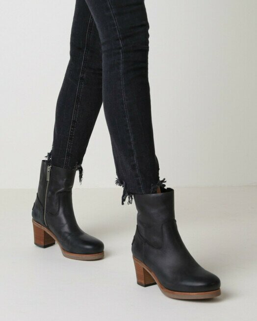 Shabbies Amsterdam Enkellaars Lieve Cleo Zwart