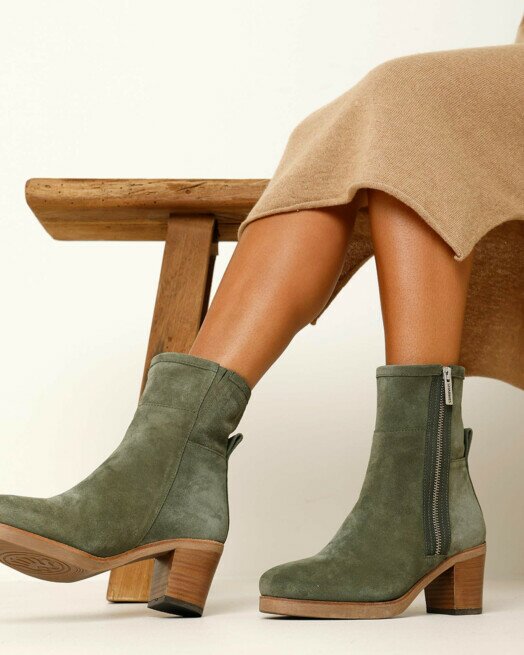 Shabbies Amsterdam Enkellaars Lieve Zita Olijf