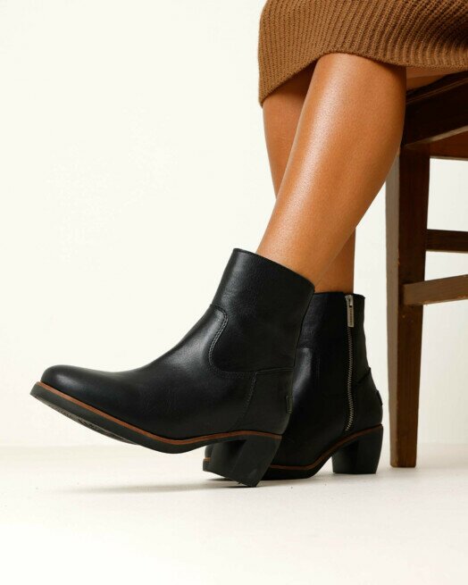 Shabbies Amsterdam Enkellaars Lucie Ankie Zwart