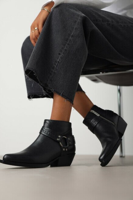 Shabbies Amsterdam Enkellaars Sally Biko Zwart