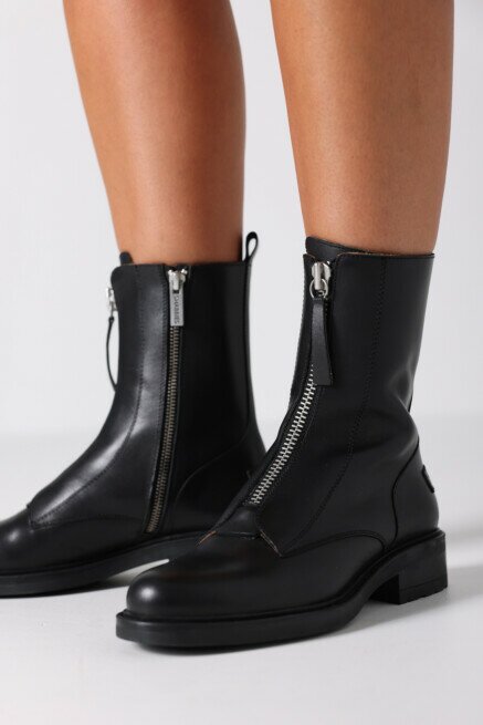 Shabbies Amsterdam Enkellaars Tirza Zipa Zwart