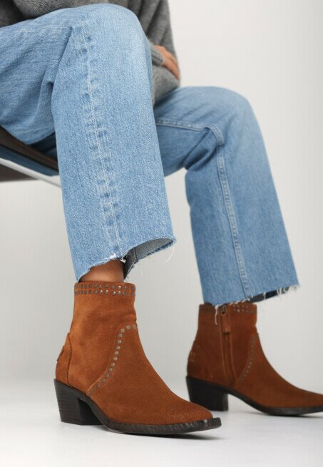 Shabbies Amsterdam Enkellaars Wieke Vintage Cognac