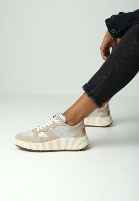Shabbies Amsterdam Sneaker Chavi Nio Beige/Zilver