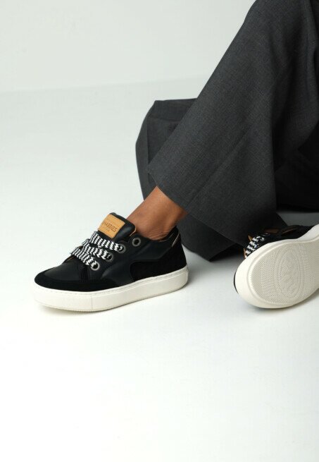 Shabbies Amsterdam Sneaker Ragy Chunky Zwart