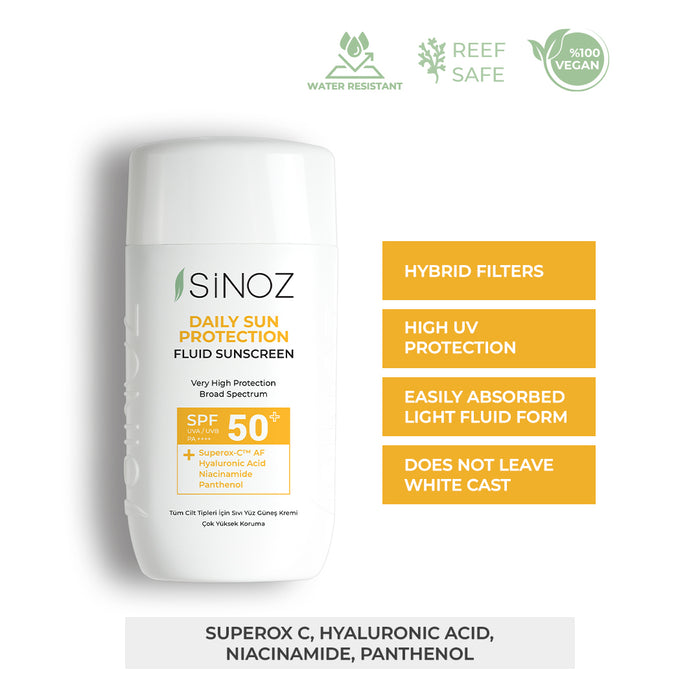 sinoz cosmetics Daily Sun Protect Fluid Sunscreen SPF 50 +