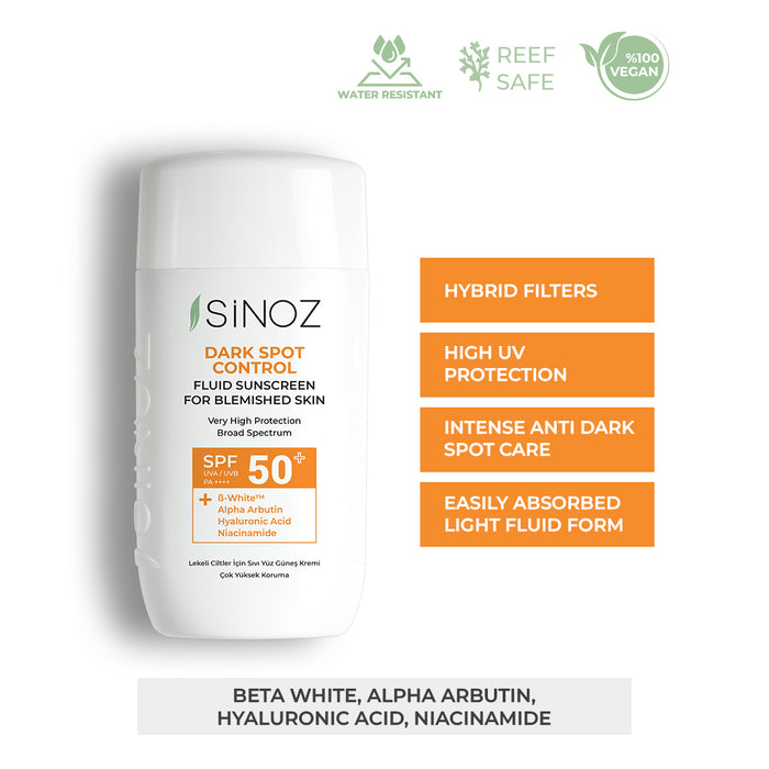 sinoz cosmetics Dark Spot Control Fluid Sunscreen SPF 50 +