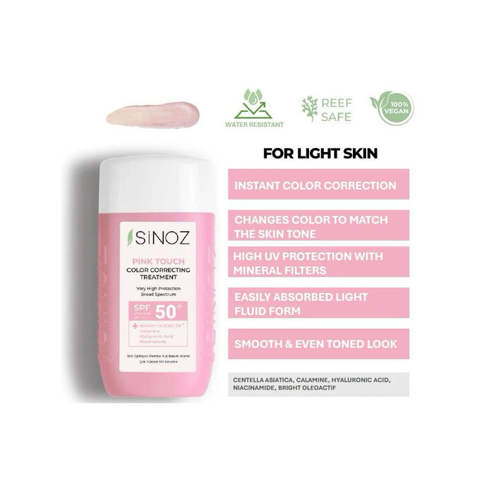 sinoz cosmetics Mineral UV filter - Pink Touch Color Correcting Treatment