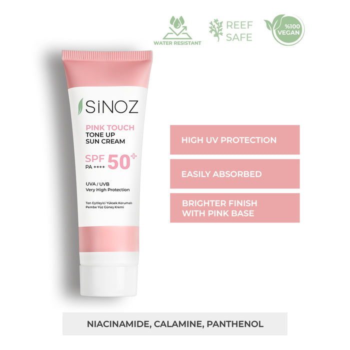 sinoz cosmetics Pink Touch Tone Up Sun Cream SPF 50+