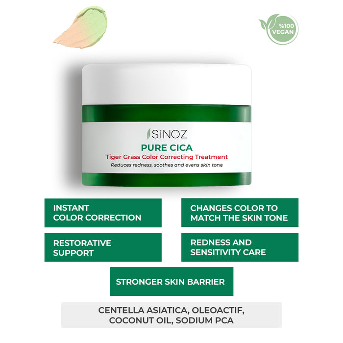 sinoz cosmetics Pure Cica Tiger Grass Tone Equalizing Cream