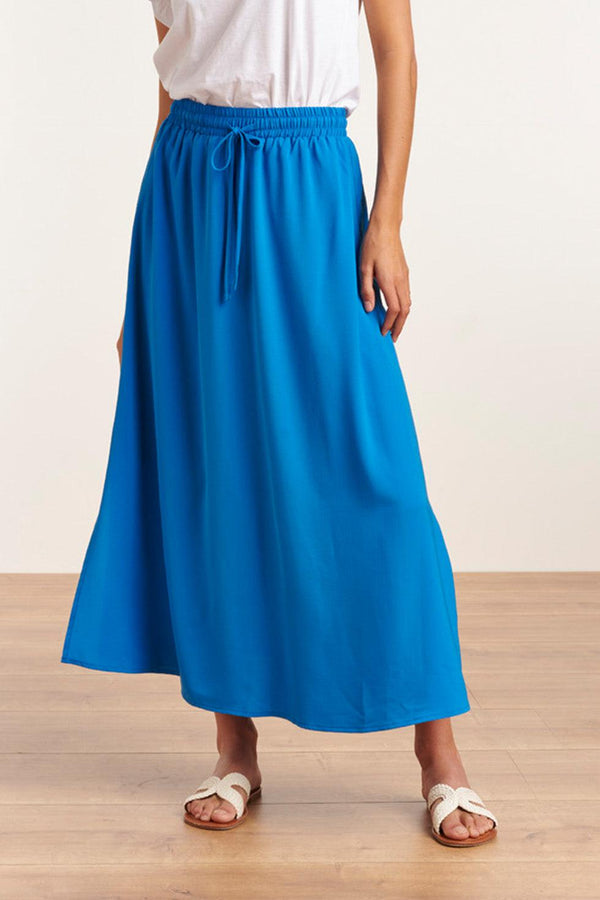 Smashed Lemon 23048-625 Midi Damesrok Met Zijsplit | Blue