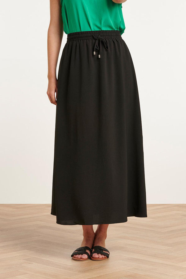 Smashed Lemon 23048-999 Midi Damesrok Met Zijsplit | Black