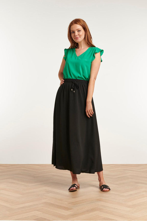 smashed lemon 23048-999 Midi Damesrok Met Zijsplit | Black