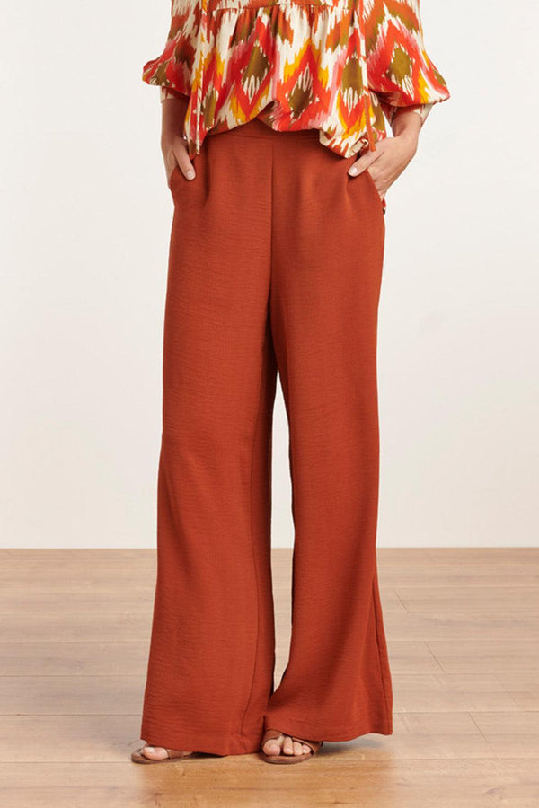 Smashed Lemon 23049-740 Dames Effen Broek Met Hoge Taillecognac | Cognac