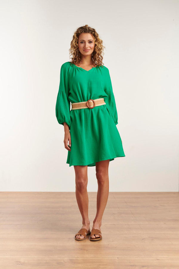 Smashed Lemon 23055-530 Modieuze Casual Zomerjurk | Green